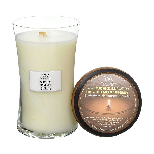 Svijeća mirisna WoodWick velika White Teak 92039E - Slika 2