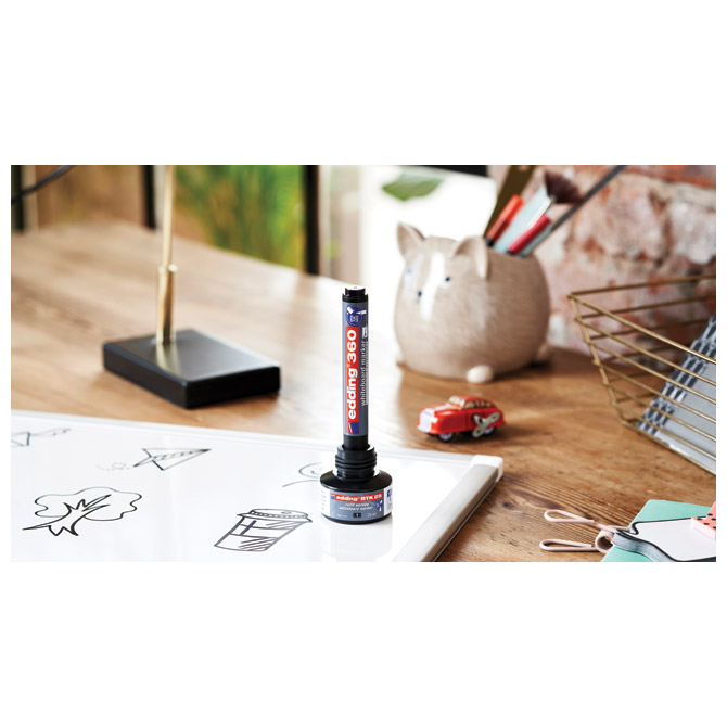 Marker za bijelu ploču 1,5-3mm Edding 360 crni - Slika 4