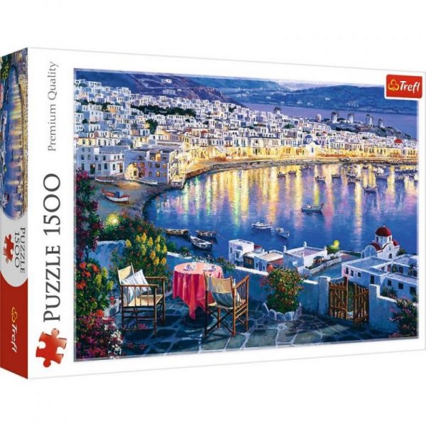 Trefl puzzle Grčka Mykonos na zalasku sunca-1500kom
