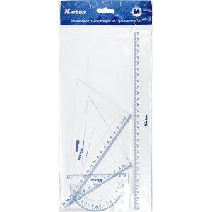 Geometrijski set veliki Karbon ravnalo,kutomjer,2 trokuta