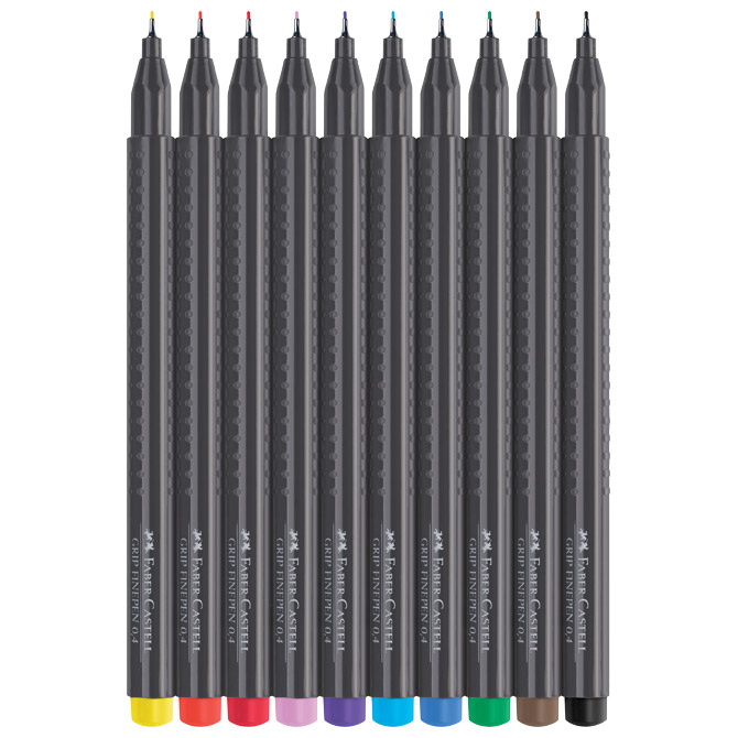 Flomaster fineliner 0,4mm Grip 10boja Faber Castell 151610 sortirano blister - Slika 2