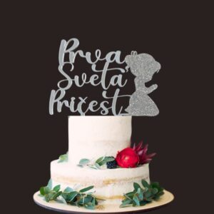 Toper Prva sveta pričest djevojčica - srebrni i šljokice (djevojčica)