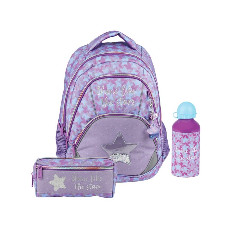 Ruksak školski anatomski Street 3u1 Glitter Star