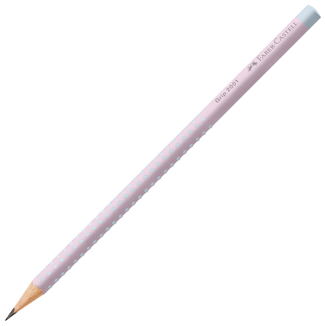 Olovka grafitna B Grip Faber-Castell - svijetloplava-svijetloroza