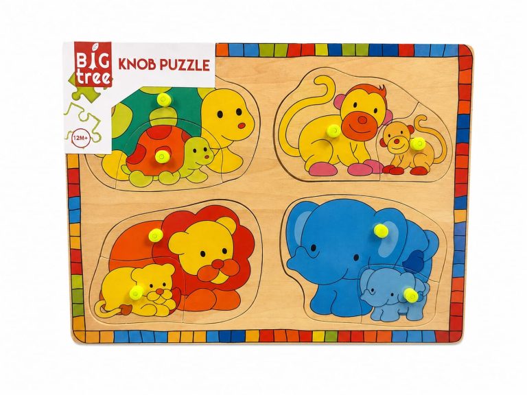 Puzzle drvene umetaljka, životinje i mladunčad